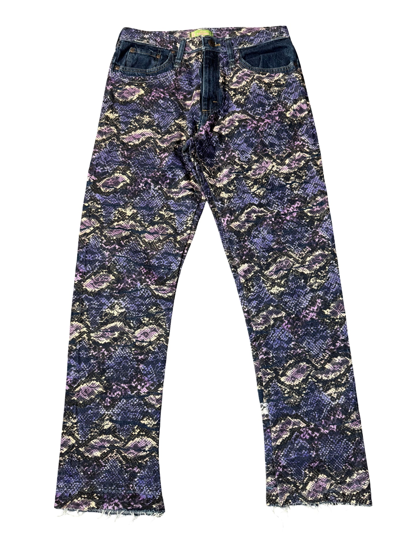 SNAKESKIN LACE DENIM