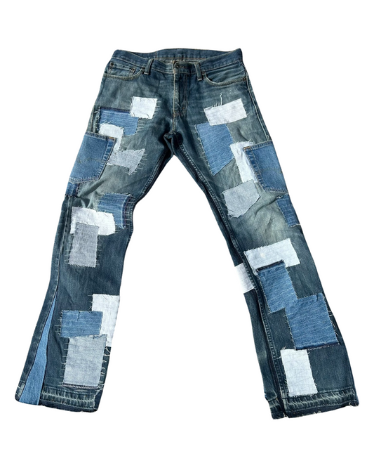 PATCHWORK FLARE DENIM