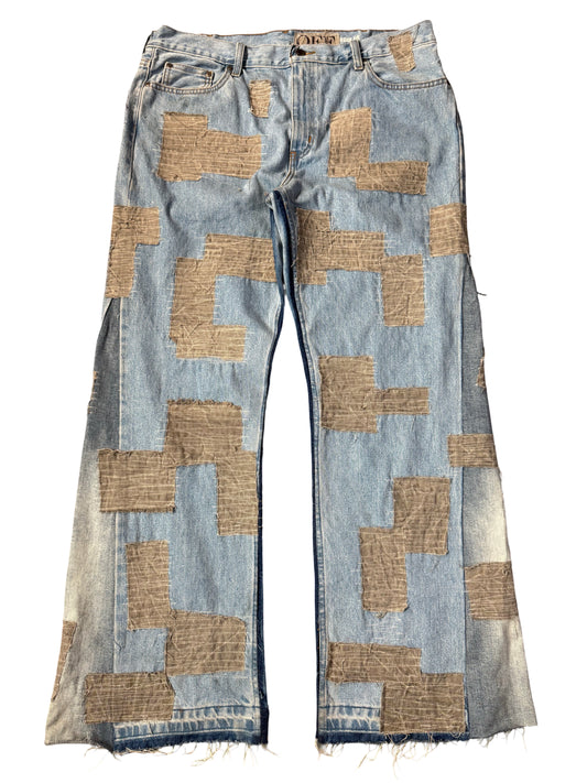 PATCHWORK FLARE DENIM