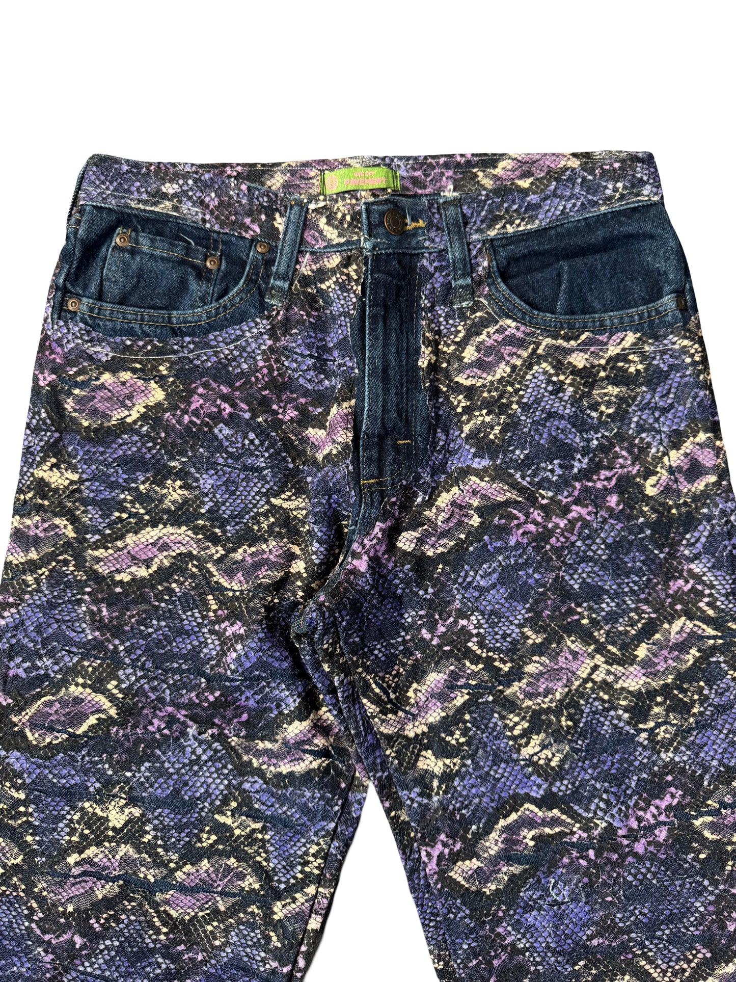 SNAKESKIN LACE DENIM