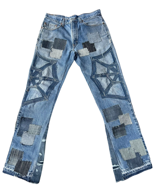 “Webbed” PATCHWORK DENIM